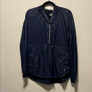 SMARTWOOL Navy Blue Merino Sport Ultra Light Anorak Pullover Jacket, Size S